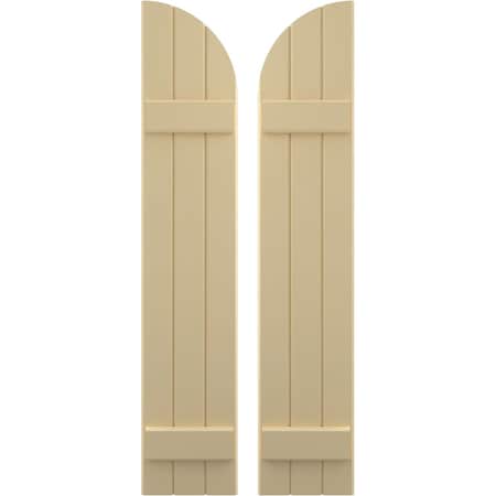 Americraft 3-Board (2 Batten) Wood Joined Board-n-Batten Shutters W/ Arch Top, ARW101BQ311X47NTH